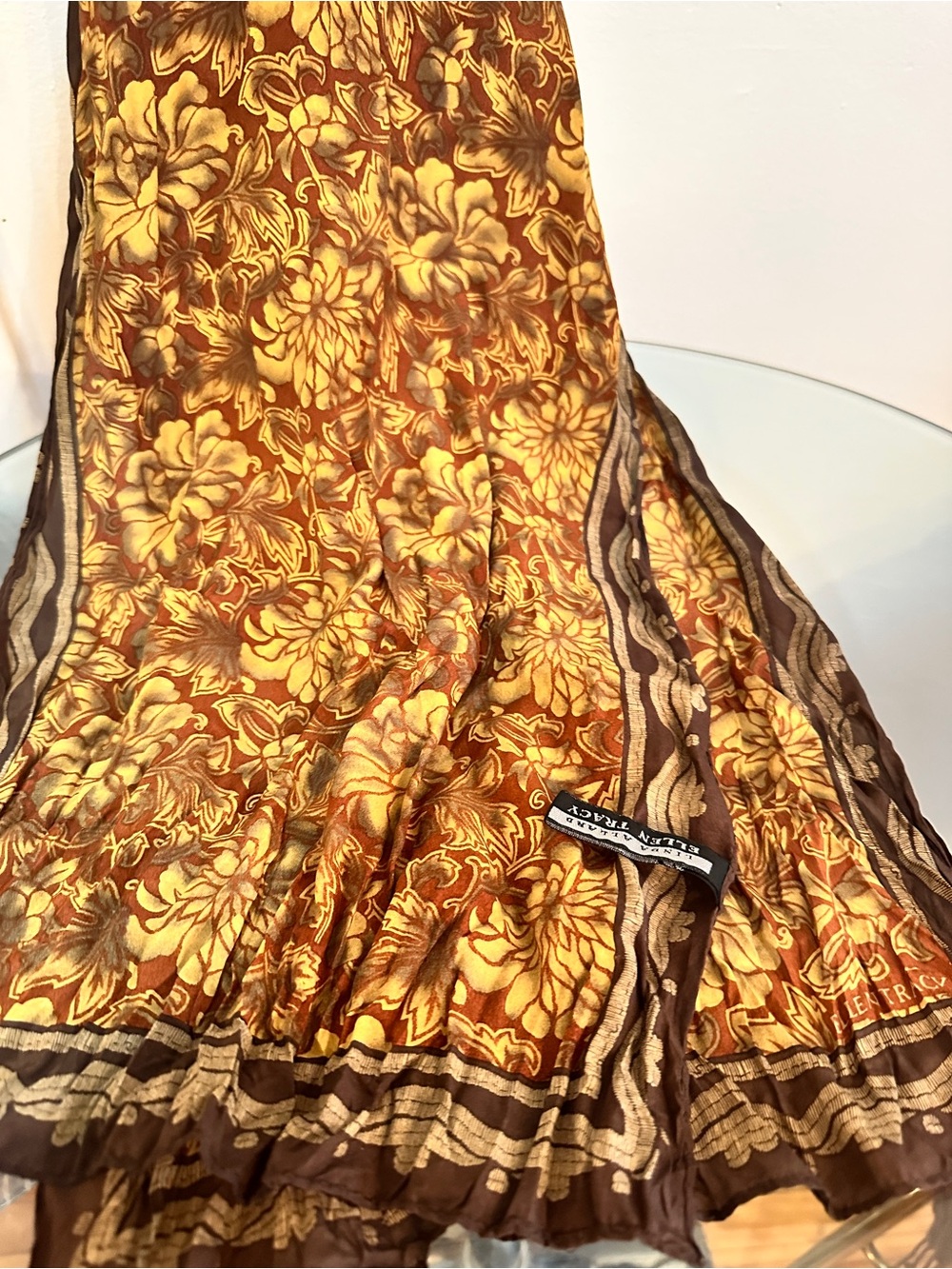 Vintage 100% Silk Scarf Floral design by Linda Allard Ellen Tracy